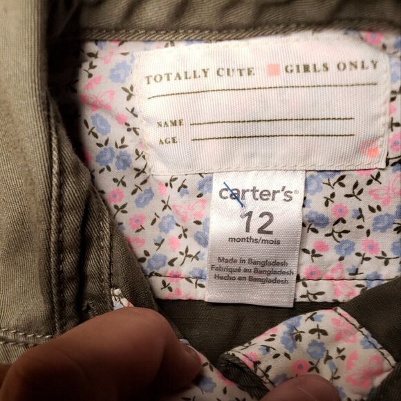 Carters Toddler Girls Army Green Jacket With Patches 12 Months - Picture 4 of 5